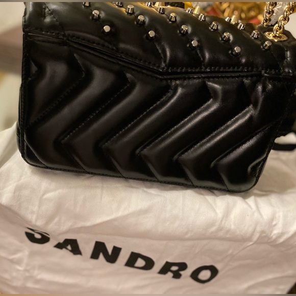 Sandro Crossbody studded leather Yza bag - Picture 10 of 14